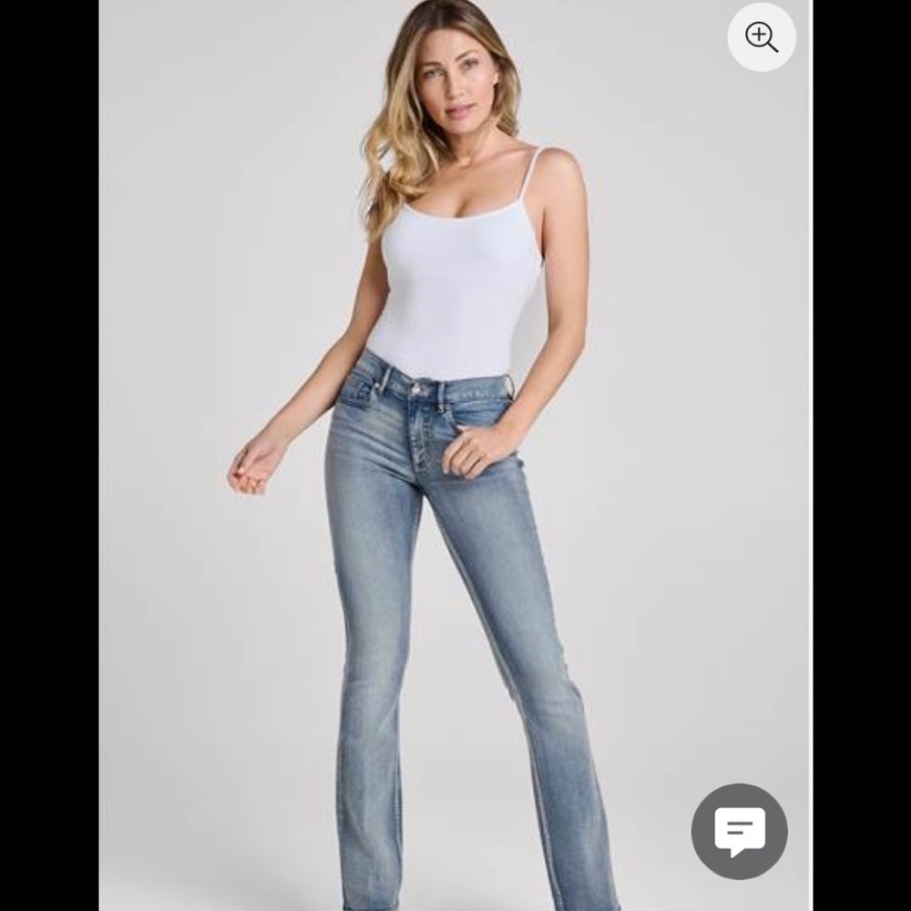 Venus Fame Blue Denim Skinny Jeans Women's W/ Jewel Button Size 6  28W 29L